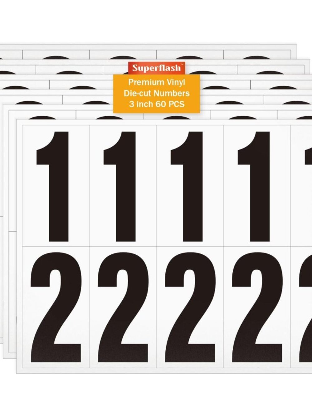 3 Inch Self Adhesive Numbers for Mailbox, Reflective Mailbox Number 60 PCS